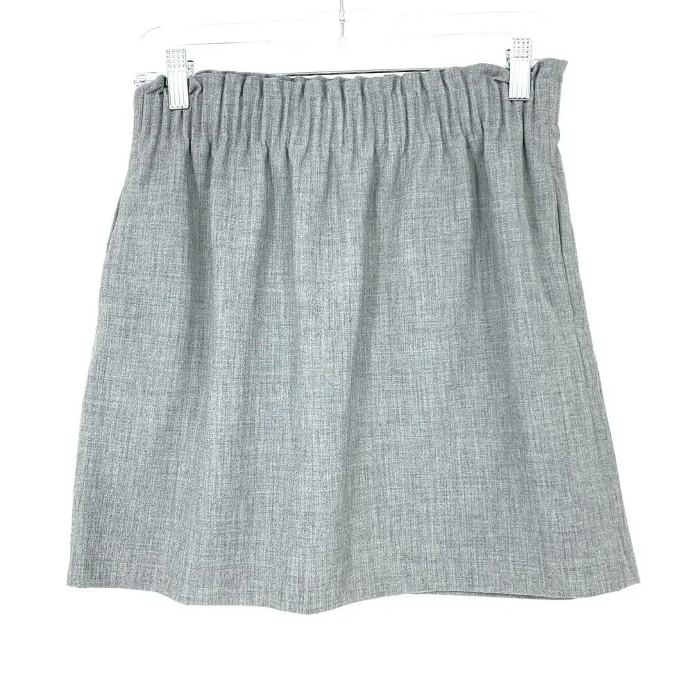J. Crew Mercantile Skirt Women's Sz 2 Paperbag Waist Sidewalk Mini Gray Pockets